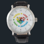Autism Awareness Puzzles Kärlek Hope Pappa Birthda Armbandsur<br><div class="desc">Perfekt Autism-Pappa-design med färgfulla pussel och talesättet Teach Kärlek Inspire och Hope i starkt djärvt färg. Perfekt gåva till pappor som stöder medvetandegörande om autism</div>