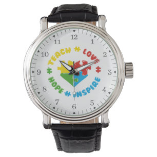 Autism Awareness Puzzles Kärlek Hope Pappa Birthda Armbandsur
