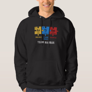 Autism Awareness Puzzles Team Namn Science Geek Hoodie