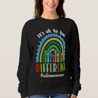 Autism Awareness Rainbow Hand Heart Its Ok To Be D T Shirt