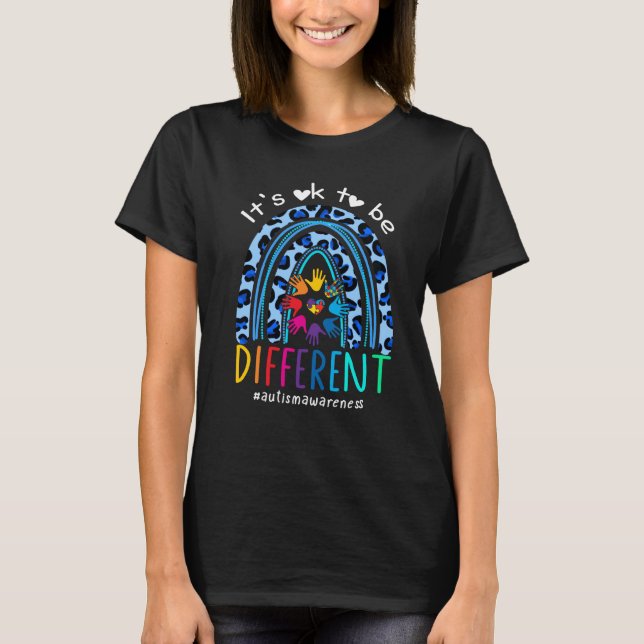 Autism Awareness Rainbow Women Kid Its Ok To Be Di T Shirt (Framsida)