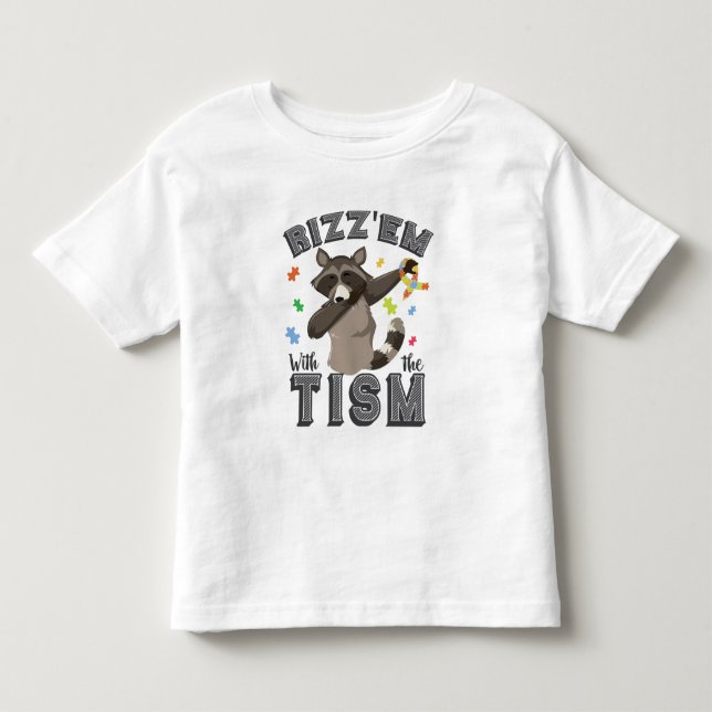 Autism Awareness Rizz'em med Tism Opposum T Shirt (Framsida)