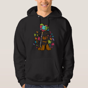 Autism Awareness Rottweiler Hund Puzzle Biet Autis Hoodie