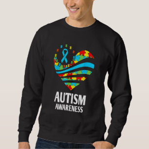 Autism Awareness S Women Heart Support Autistic Ki Lång Ärmad Tröja