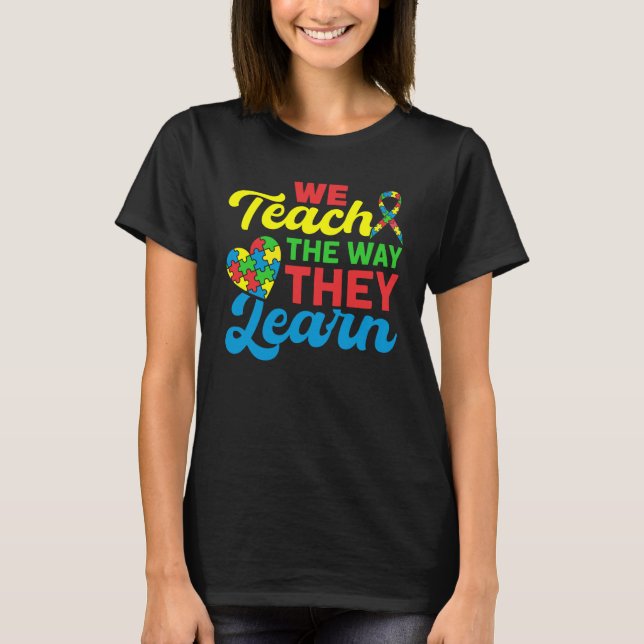 Autism Awareness School Teaching Proud Autism Teac T Shirt (Framsida)