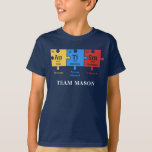 Autism Awareness Science Geek Personalize Matching T Shirt<br><div class="desc">Autism Awareness Science Geek Personlig Puzzles T-Shirt. Lägg till ditt team eller din familj namn genom att klicka på knappen "Anpassa". Perfekt för daglig bära och medvetandegörande av autism kampanj och evenemang med resten av familjen</div>