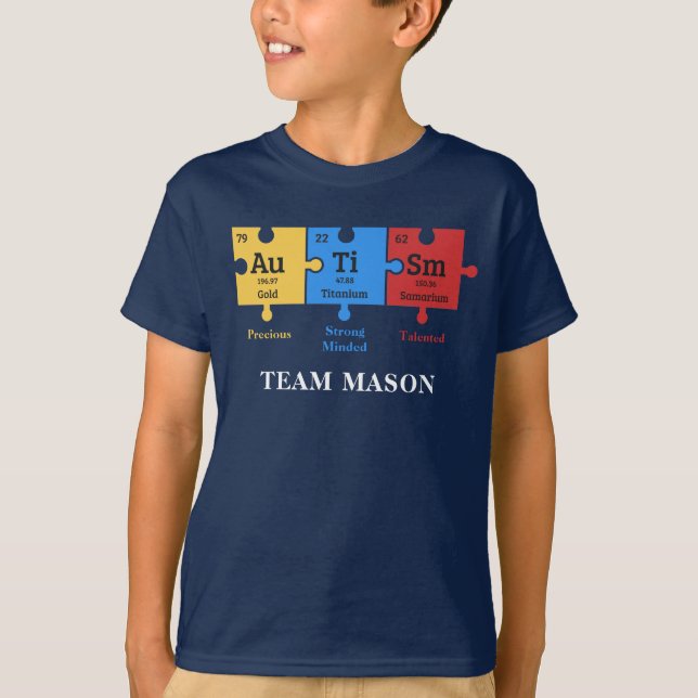 Autism Awareness Science Geek Personalize Matching T Shirt (Framsida)