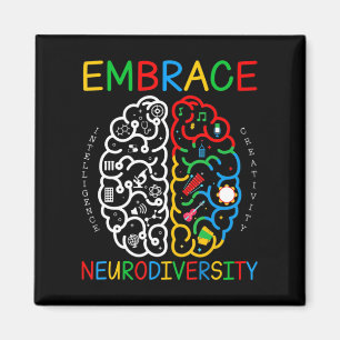 Autism Awareness Shirt Embrace Neurodiversity ADHD Magnet