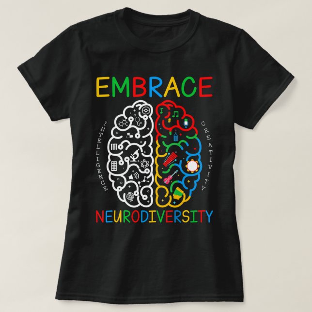 Autism Awareness Shirt Embrace Neurodiversity ADHD T (Design framsida)