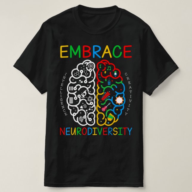 Autism Awareness Shirt Embrace Neurodiversity ADHD T (Design framsida)