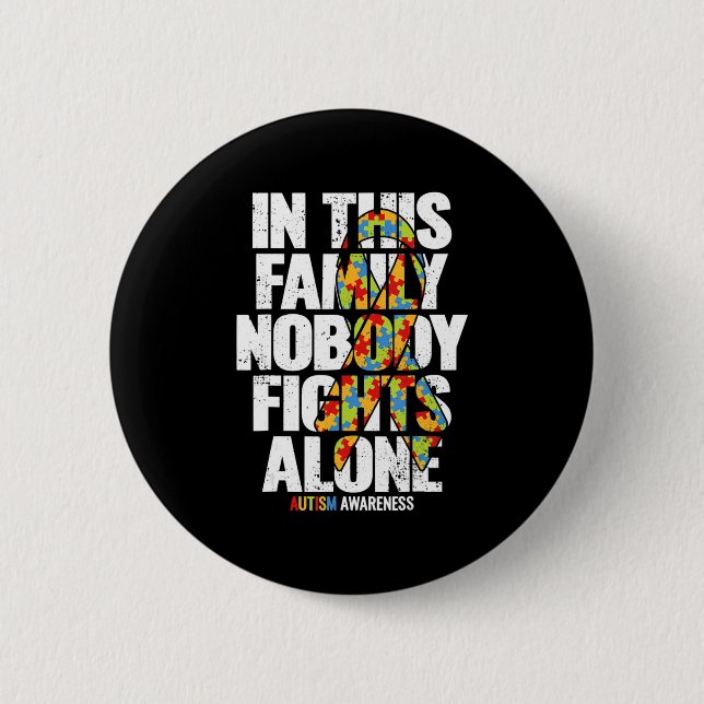 Autism Awareness Shirt Family Support Mamma Autism Knapp (Framsida)