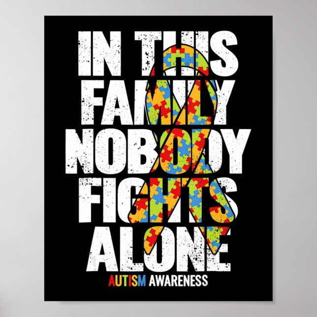 Autism Awareness Shirt Family Support Mamma Autism Poster (Framsidan)
