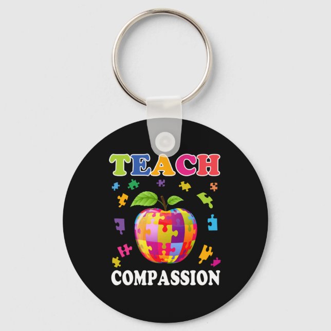 Autism Awareness Shirt for Teacher Teach Compassio Nyckelring (Framsida)