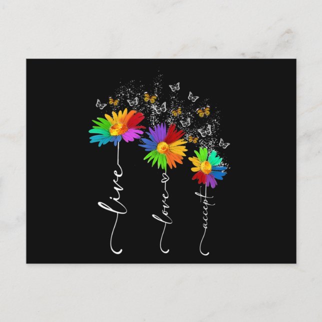 Autism Awareness Shirt Live Kärlek accepterar Auti Vykort (Framsida)