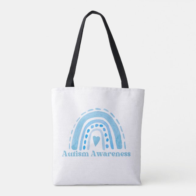 Autism Awareness, Shoulder Tote Tygkasse (Baksida)