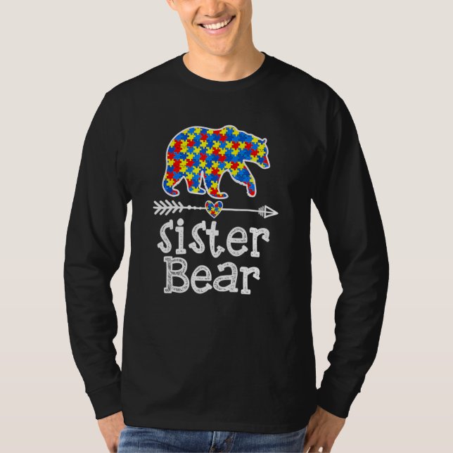 Autism Awareness Sister Bear Support Autistic Adul T Shirt (Framsida)