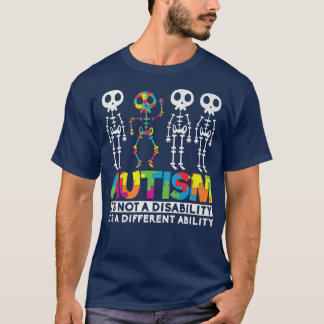 Autism Awareness Skeleton Det är inte ett handikap T Shirt