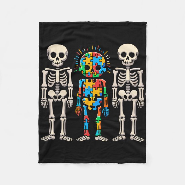 Autism Awareness Skeleton Fleecefilt (Framsidan)
