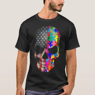 Autism Awareness Skull Puzzle Biet Skull Autism T Shirt