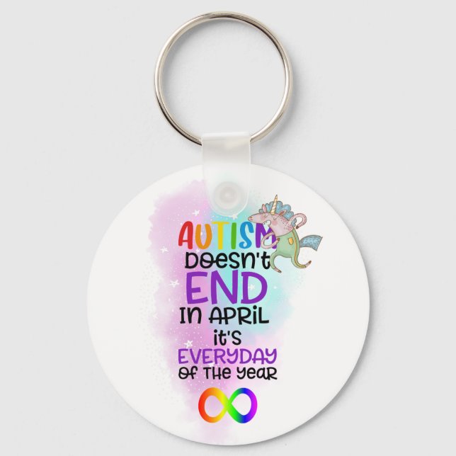 Autism Awareness Slogan April - Neurodiversity - N Nyckelring (Framsida)