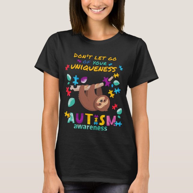 Autism Awareness Sloth Puzzle Mamma Birthday Suppo T Shirt (Framsida)