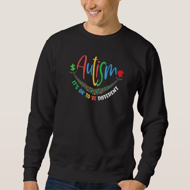Autism Awareness Smile Peace Puzzle Biet För barn Lång Ärmad Tröja (Framsida)