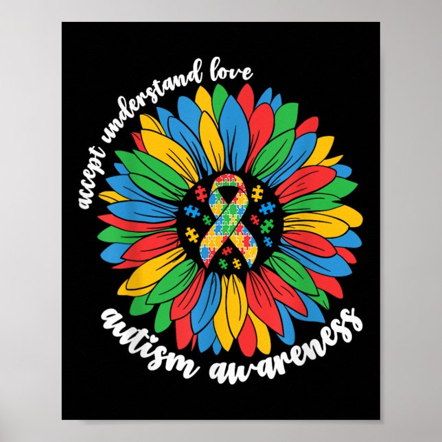 Autism Awareness Solros För manar Women Kids Auti Poster (Framsidan)
