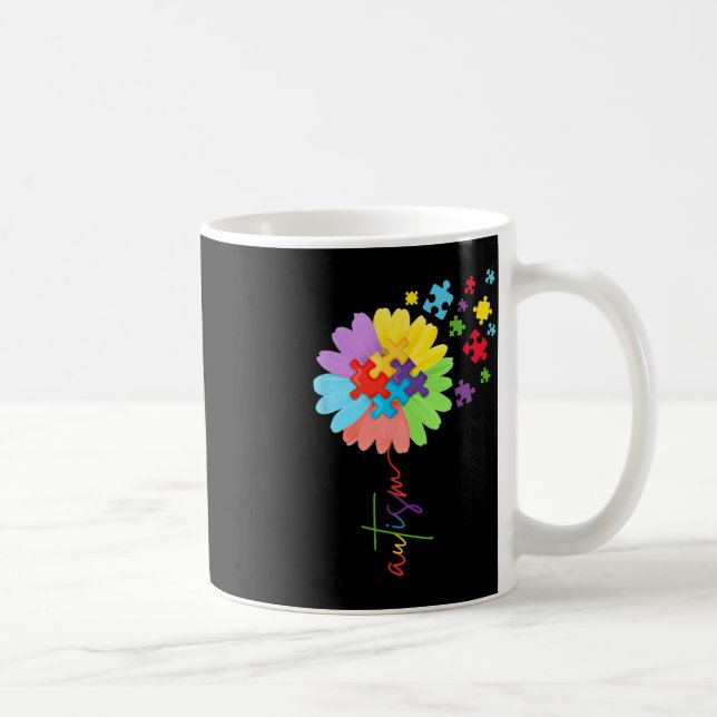 Autism Awareness Solros Puzzle Biet Kids Kaffemugg (Höger)