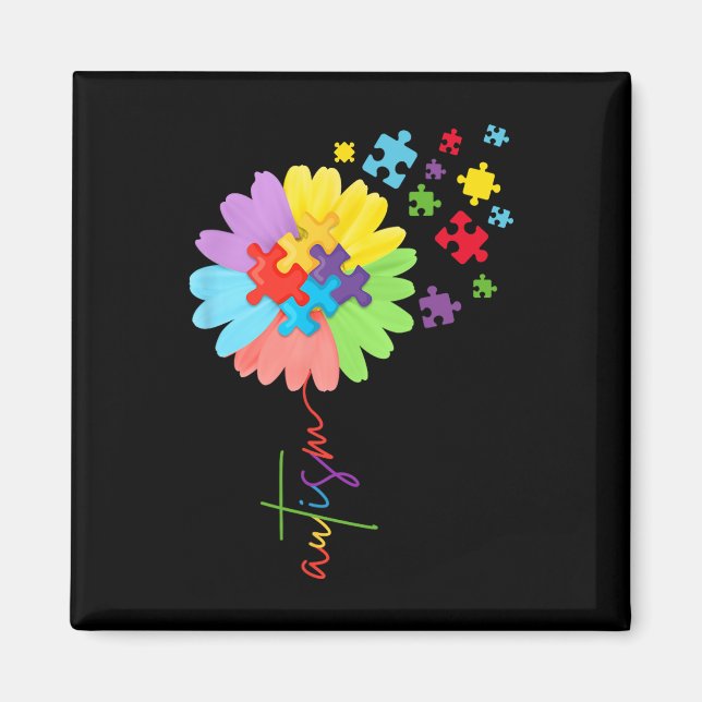 Autism Awareness Solros Puzzle Biet Kids Magnet (Framsidan)