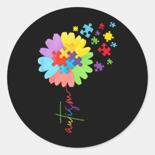 Autism Awareness Solros Puzzle Biet Kids Runt Klistermärke
