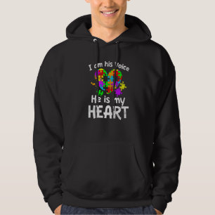 Autism Awareness Son Boys Kids Jag är hans röst ha Hoodie