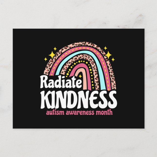 Autism Awareness special ed teacher radiate kindne Vykort (Framsida)
