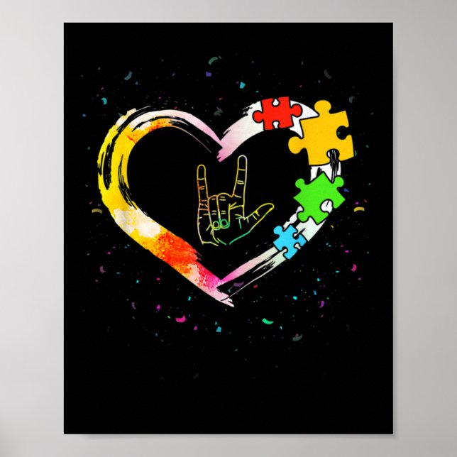 Autism Awareness Speciell Ed Teacher Asl Sign Lang Poster (Framsidan)