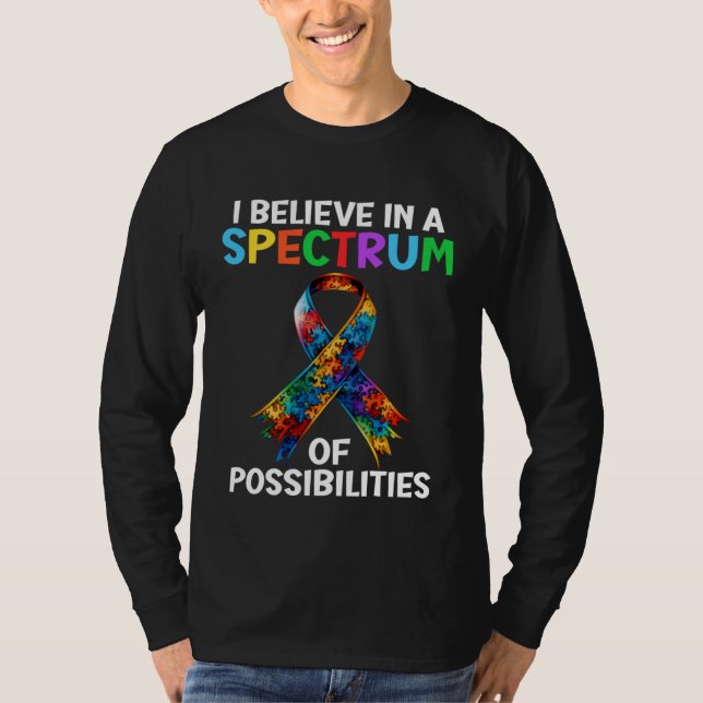 Autism Awareness Spectrum of Possibilities Autisti T Shirt (Framsida)