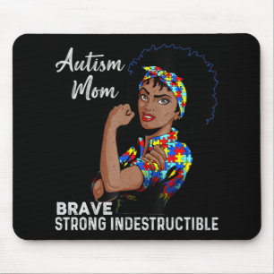 Autism Awareness Strong Mamma Afro Mor Black Wome Musmatta