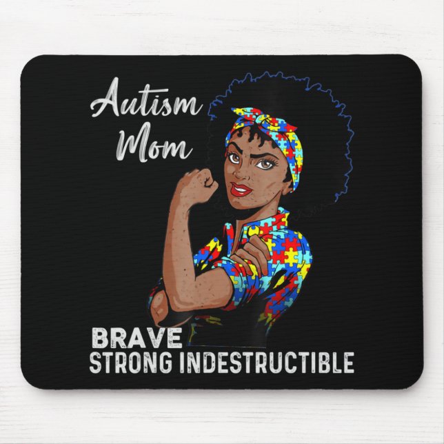 Autism Awareness Strong Mamma Afro Mor Black Wome Musmatta (Framsidan)