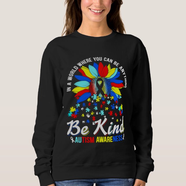 Autism Awareness Sunflower Be Kind Love Autism Awa T Shirt (Framsida)