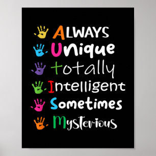 AUTISM AWARENESS Support Autism Kids för Mamma Pa Poster