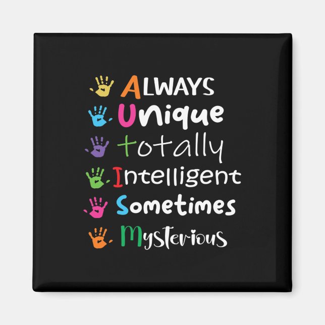 AUTISM AWARENESS Support Autism Kids for Mamma Pap Magnet (Framsidan)
