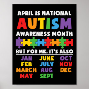 Autism Awareness Support Autism Kids för Mamma Pap Poster