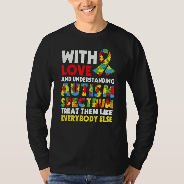 Autism Awareness Support Autism Kids för Mamma Pap T Shirt (Framsida)