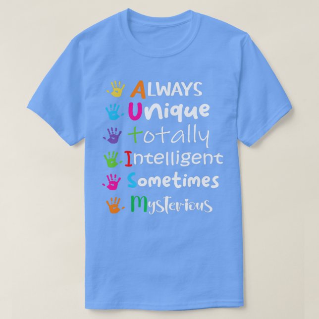 Autism Awareness Support Autism Kids för Mamma Pap T Shirt (Design framsida)