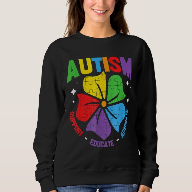 AUTISM AWARENESS Support Autism Kids för Mamma Pap T Shirt (Framsida)