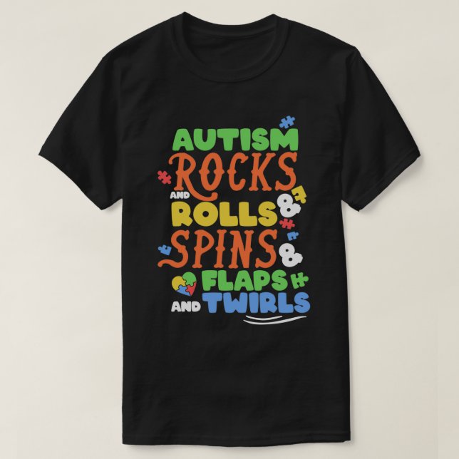 AUTISM AWARENESS Support Autism Kids for Mamma Pap T Shirt (Design framsida)