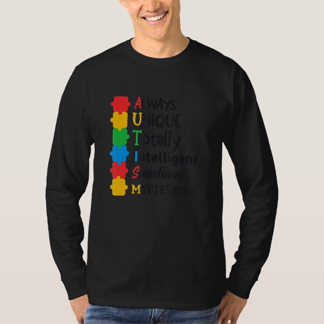 Autism Awareness Support Autism Kids för Mamma Pap T Shirt (Framsida)
