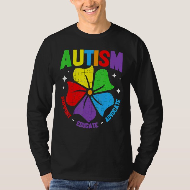 Autism Awareness Support Autism Kids för Mamma Pap T Shirt (Framsida)