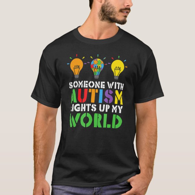 Autism Awareness Support Autism Kids för Mamma Pap T Shirt (Framsida)