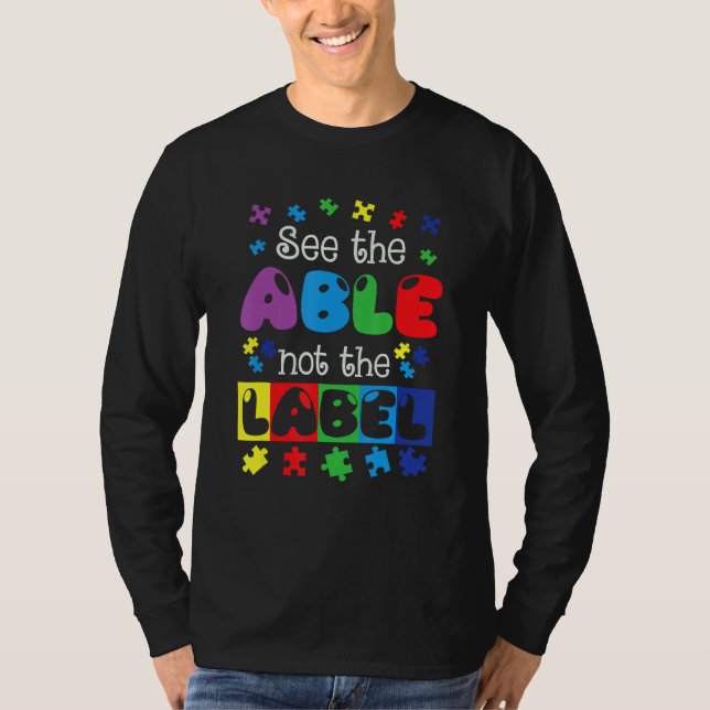 Autism Awareness Support Autism Kids för Mamma Pap T Shirt (Framsida)