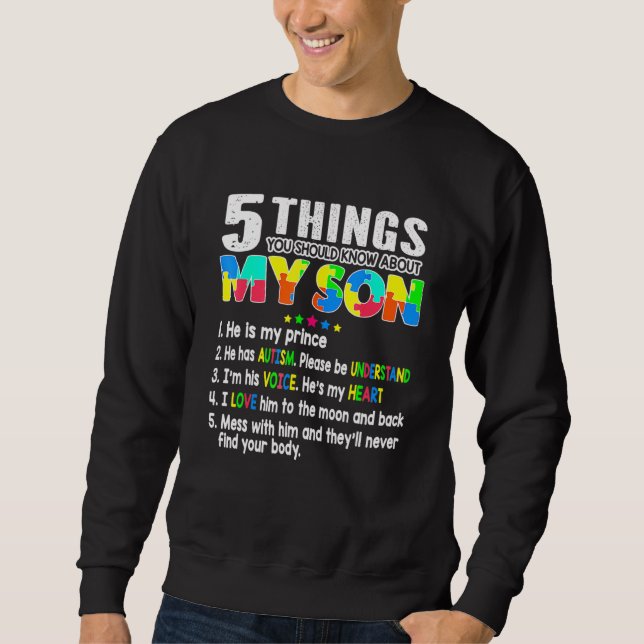 Autism Awareness Support Autism Son Kids för Mamma Lång Ärmad Tröja (Framsida)