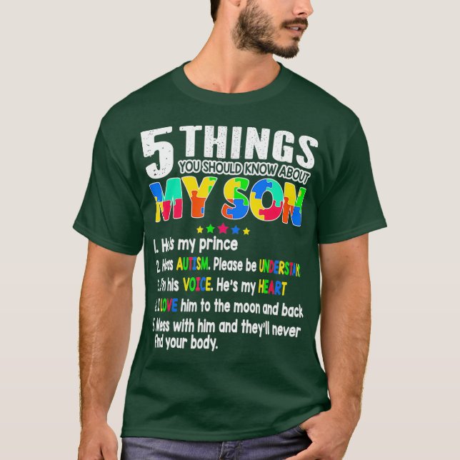 Autism Awareness Support Autism Son Kids för Mamma T Shirt (Framsida)